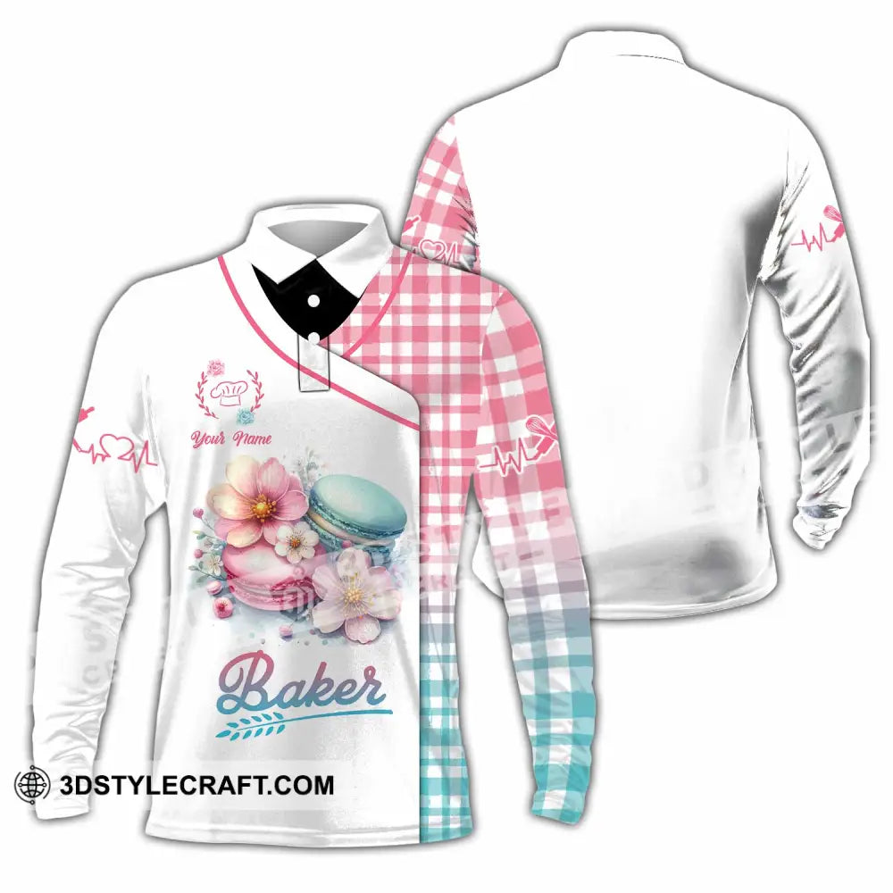 Unisex Shirt - Custom Text Shirt Baker Shirt Long Sleeve Polo / S T-shirt