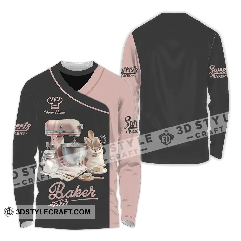Unisex Shirt - Custom Text Shirt Baker Shirt Long Sleeve Shirt / S T-shirt
