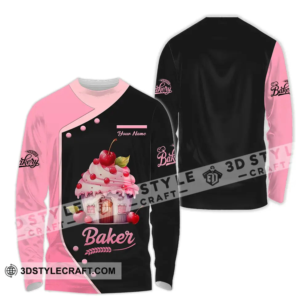 Unisex Shirt - Custom Text Baker Long Sleeve / S T-Shirt