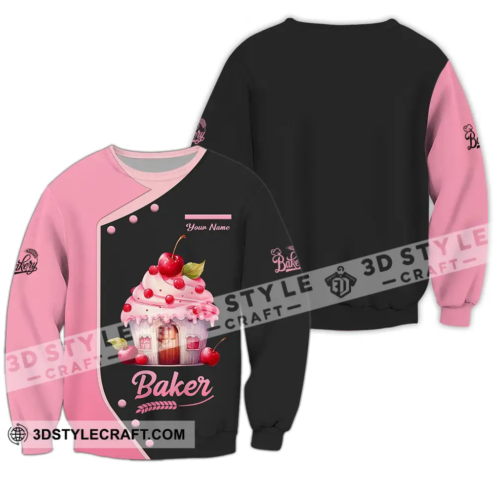 Unisex Shirt - Custom Text Baker Long Sleeve / S T-Shirt