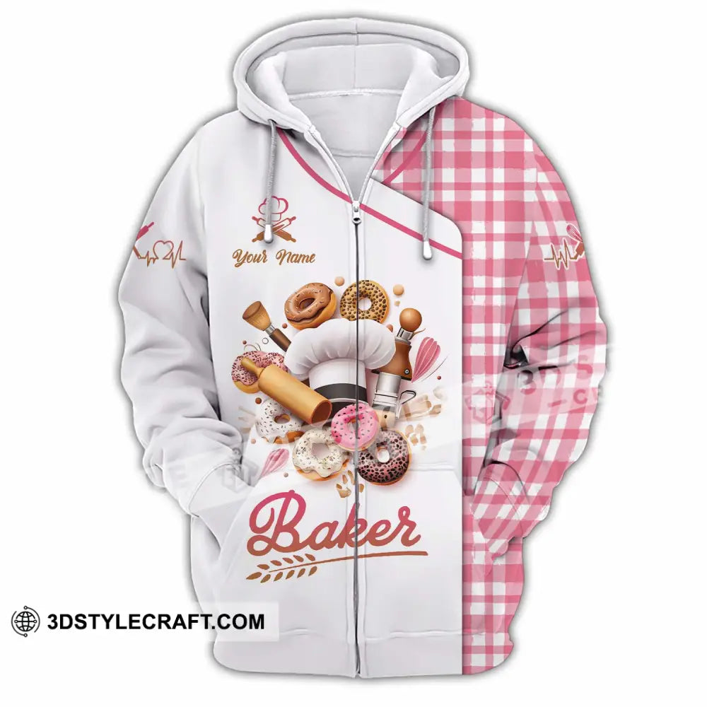 Unisex Shirt - Custom Text Shirt Baker Shirt Zipper Hoodie / S T-shirt