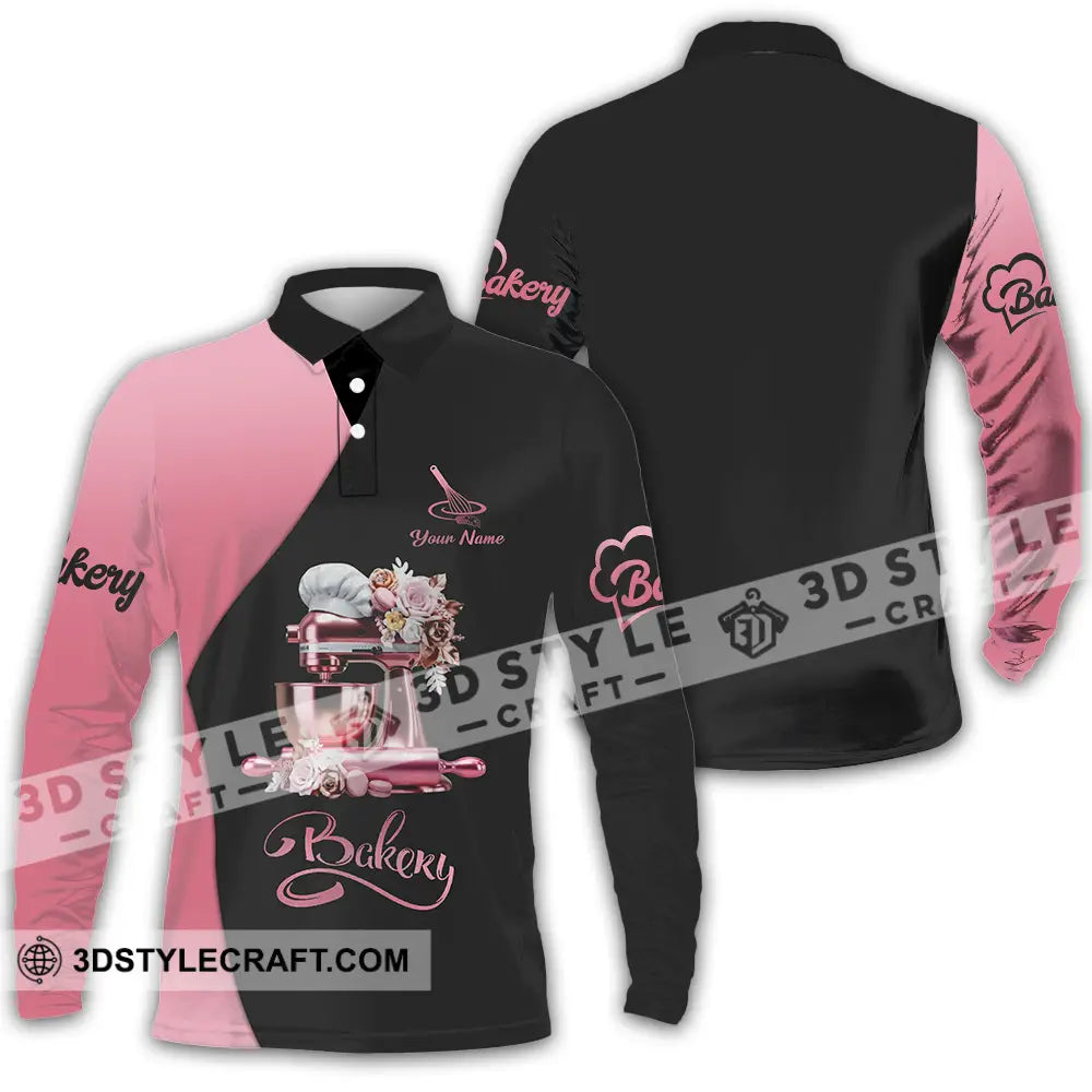 Unisex Shirt - Custom Text Shirt Bakery Long Sleeve Polo / S T-shirt