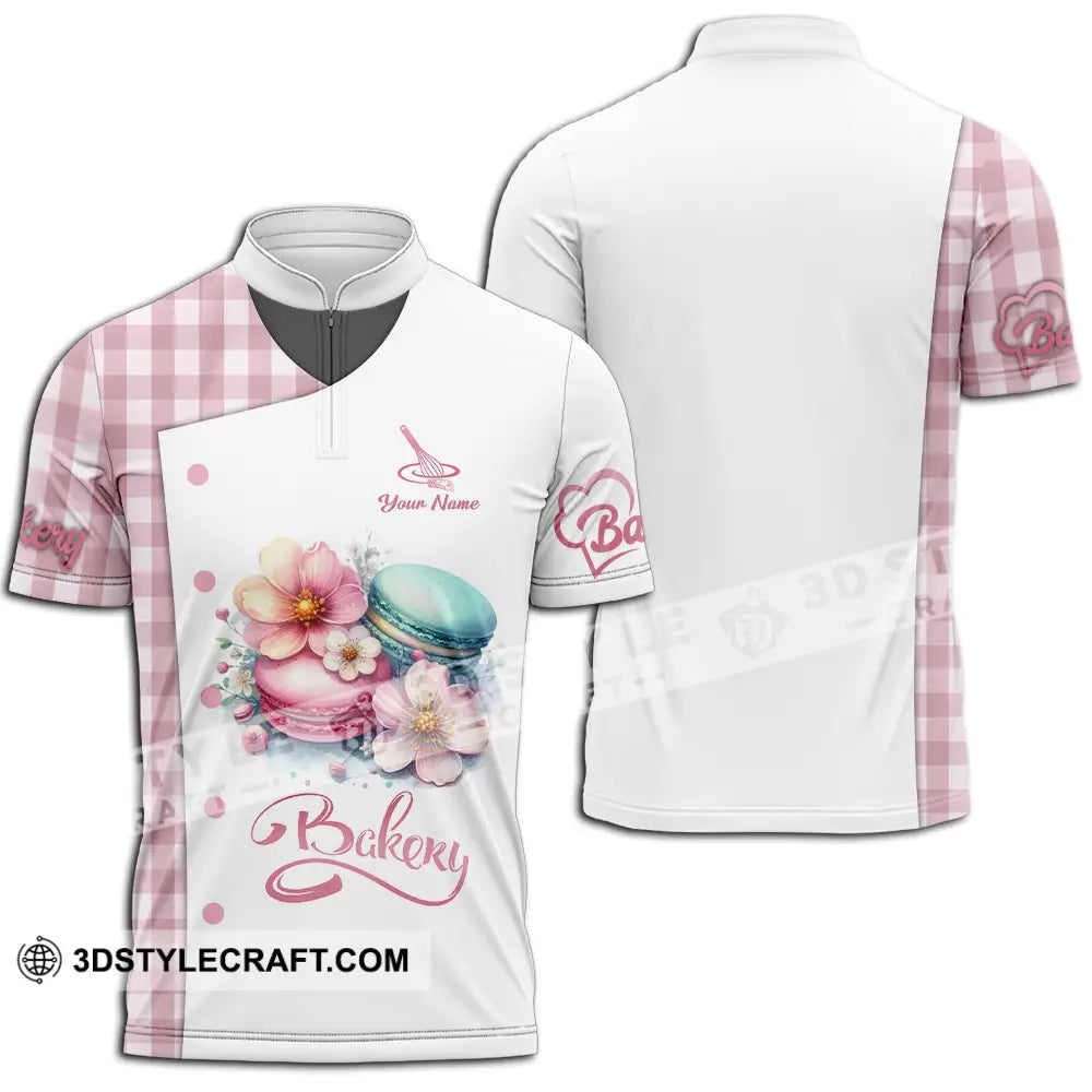 Unisex Shirt - Custom Text Shirt Bakery Zipper Polo Shirt / S T-shirt