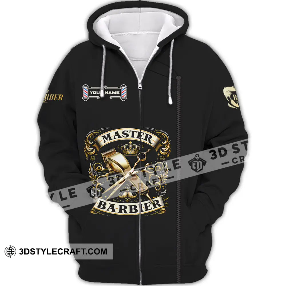 Unisex Shirt - Custom Text Shirt Barber Shirt Zipper Hoodie / S T-shirt