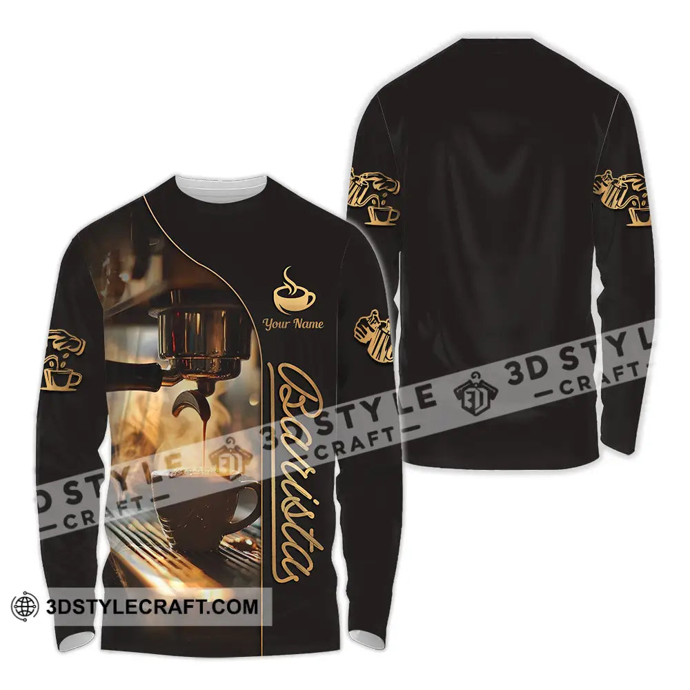 Unisex Shirt - Custom Text Shirt Barista Shirt Long Sleeve Shirt / S T-shirt