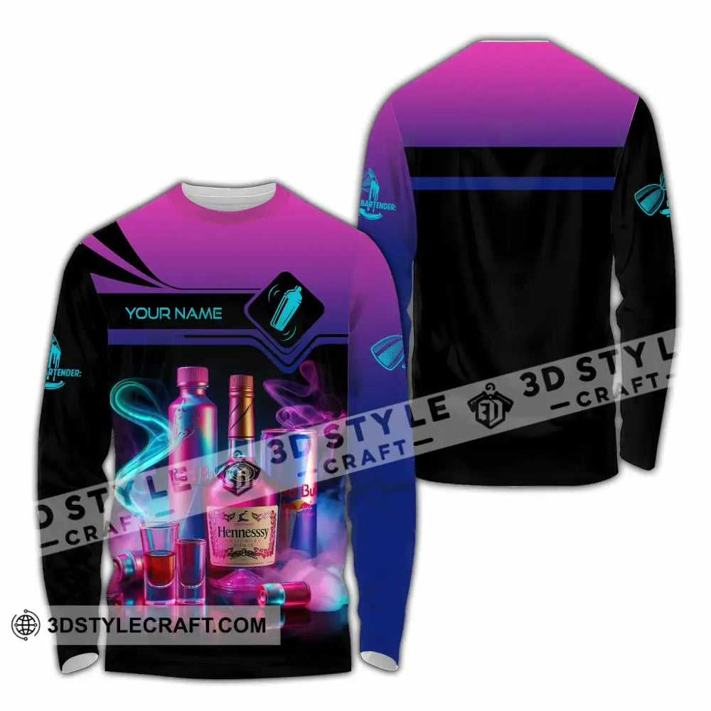 Unisex Shirt - Custom Text Shirt Bartender Shirt Long Sleeve Shirt / S T-shirt