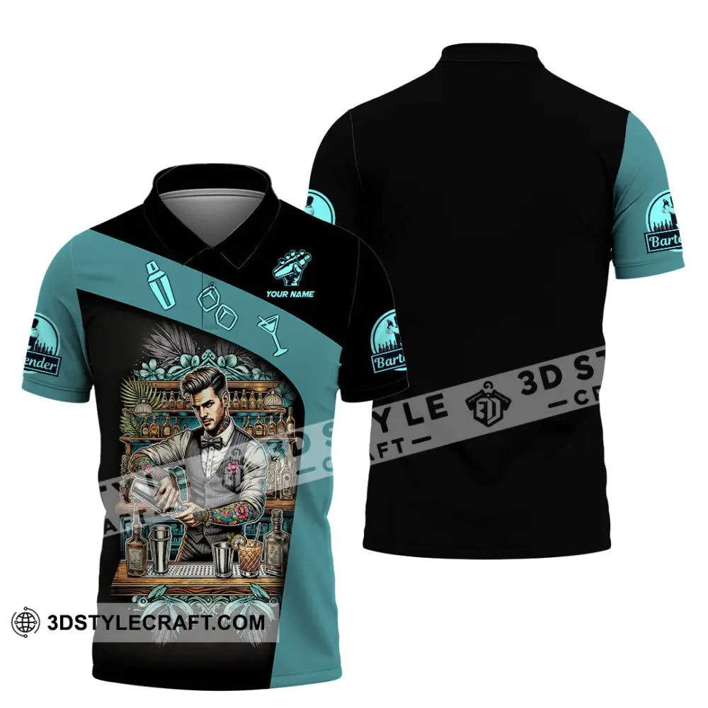 Unisex Shirt - Custom Text Shirt Bartender Shirt Polo Shirt / S T-shirt