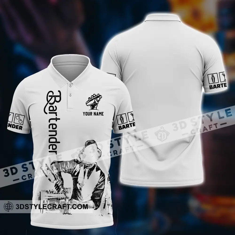 Unisex Shirt - Custom Text Shirt Bartender Shirt Polo Shirt / S T-shirt