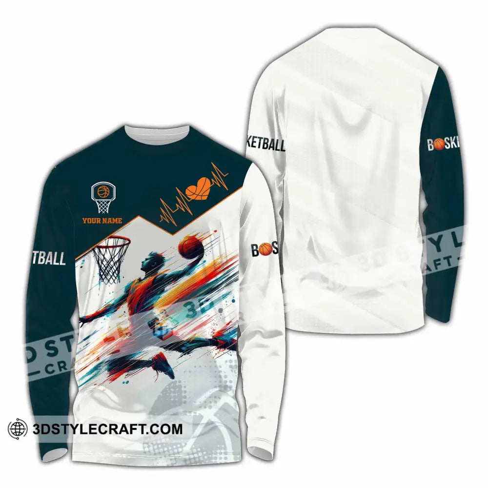 Unisex Shirt - Custom Text Basketball Long Sleeve / S T-Shirt