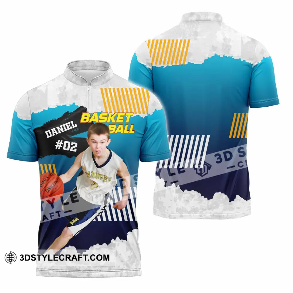 Unisex Shirt - Custom Text Shirt Basketball Shirt Zipper Polo Shirt / S T-shirt