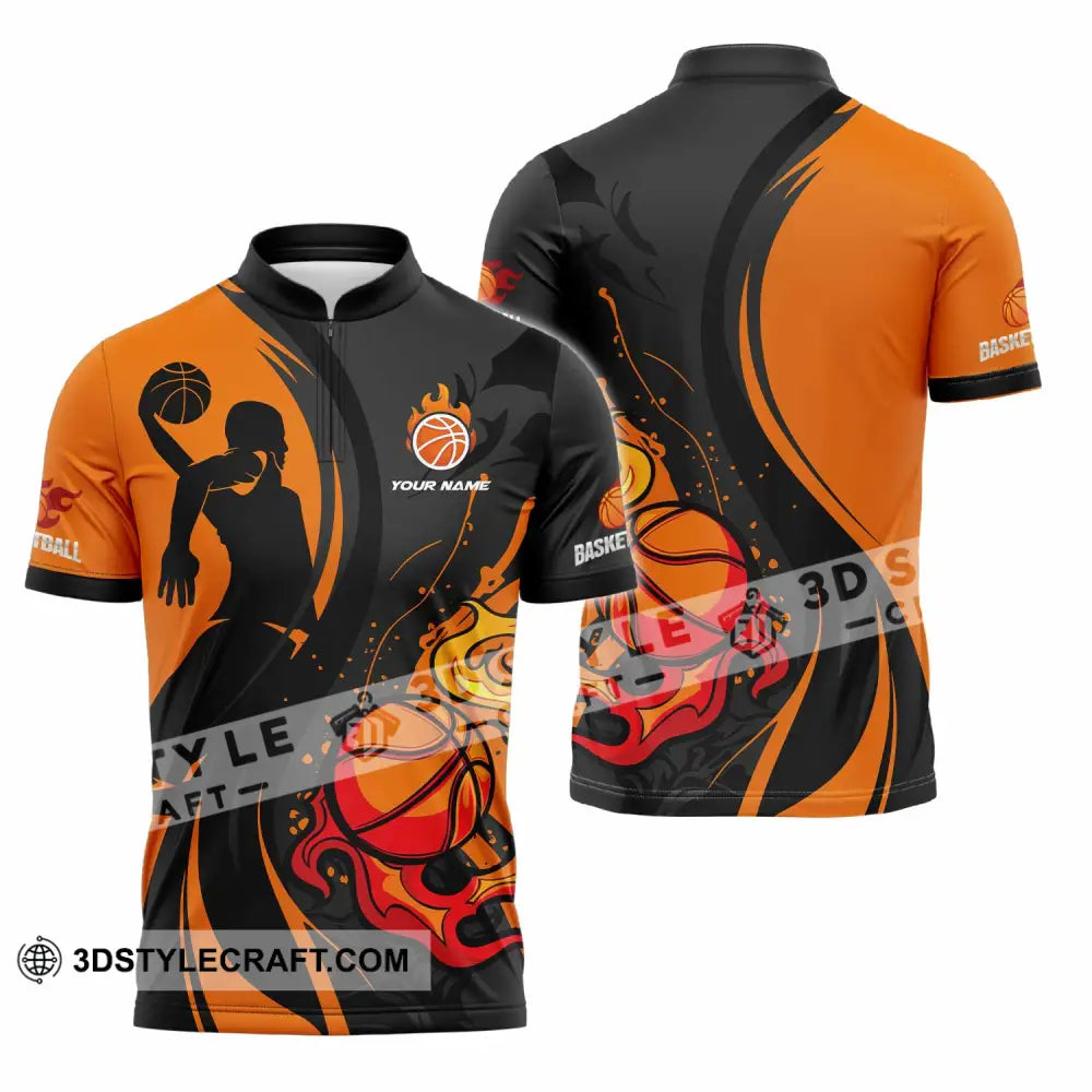 Unisex Shirt - Custom Text Shirt Basketball Shirt Zipper Polo Shirt / S T-shirt