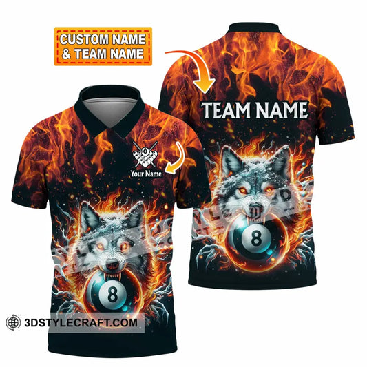 Unisex Shirt - Custom Text Shirt Billiard Wolf Shirt T-shirt