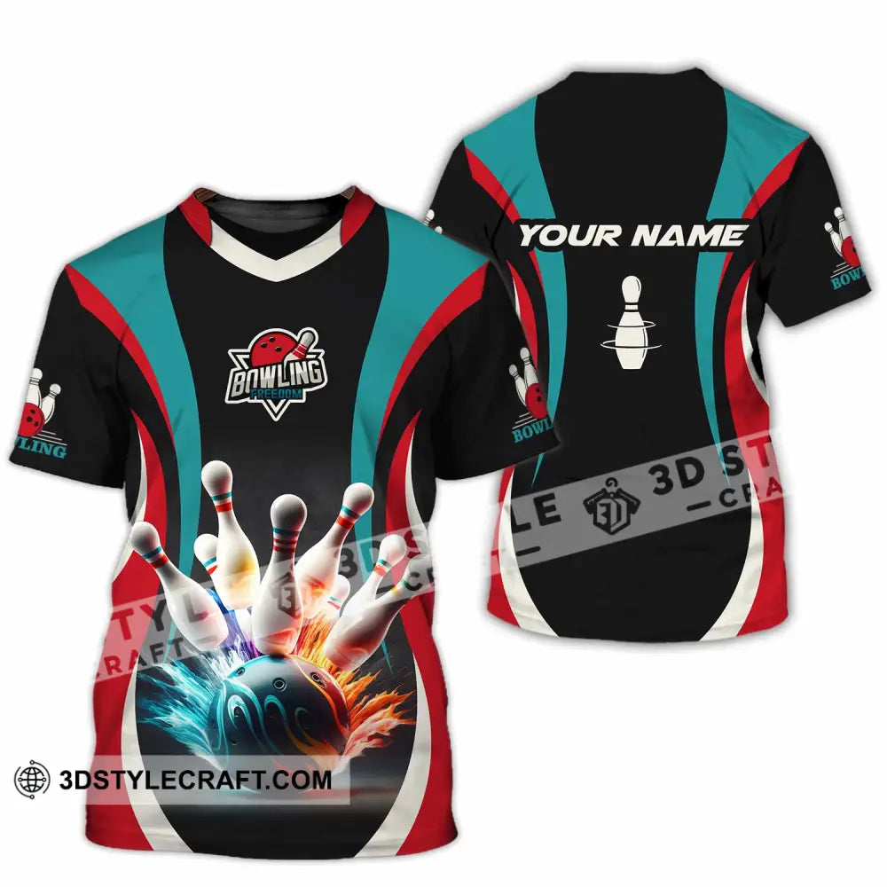 Unisex Shirt - Custom Text Shirt Bowling Freedom Shirt T-Shirt / S T-shirt