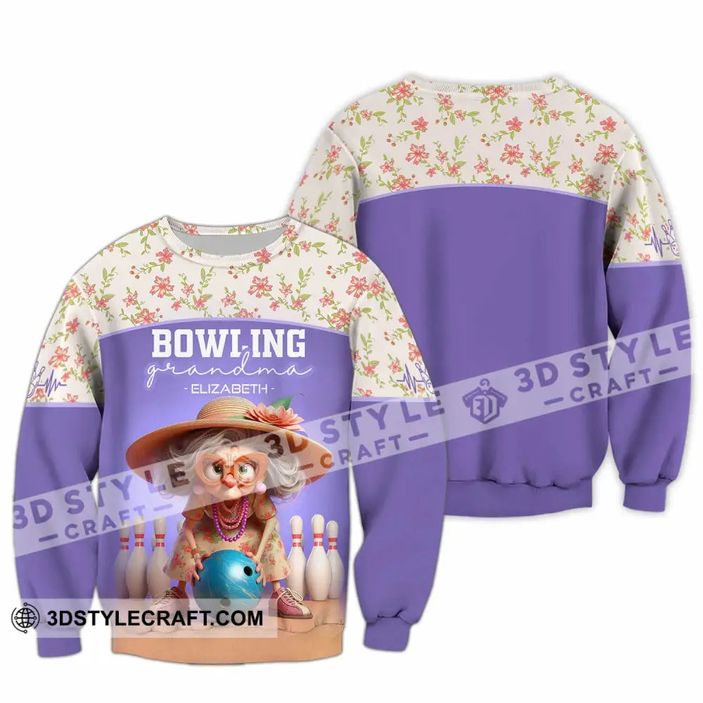 Unisex Shirt - Custom Text Shirt Bowling Grandma Shirt Long Sleeve / S T-shirt