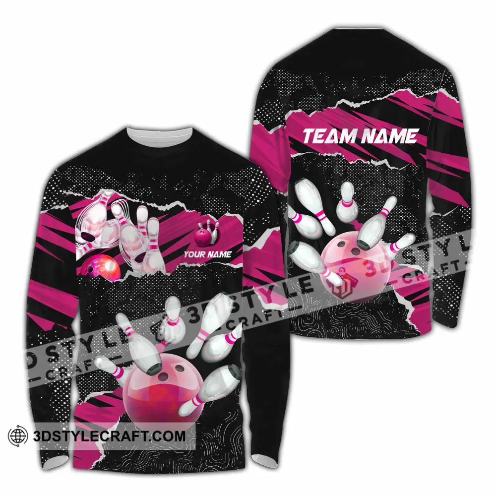 Unisex Shirt - Custom Text Shirt Bowling Shirt Long Sleeve Shirt / S T-shirt