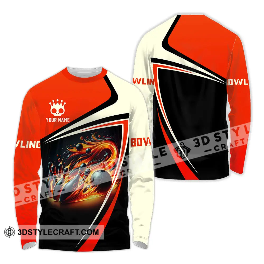 Unisex Shirt - Custom Text Shirt Bowling Shirt Long Sleeve Shirt / S T-shirt