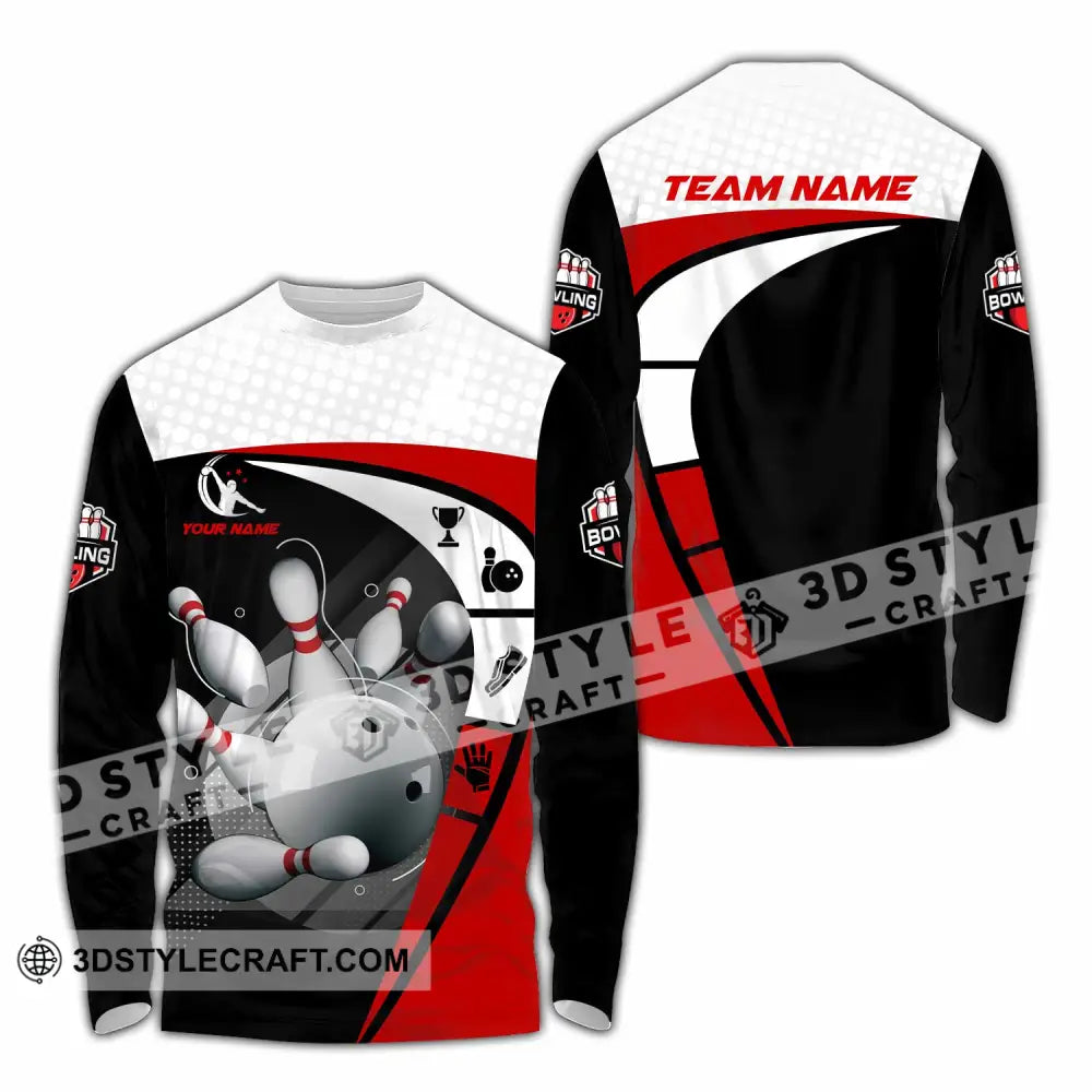 Unisex Shirt - Custom Text Shirt Bowling Shirt Long Sleeve Shirt / S T-shirt