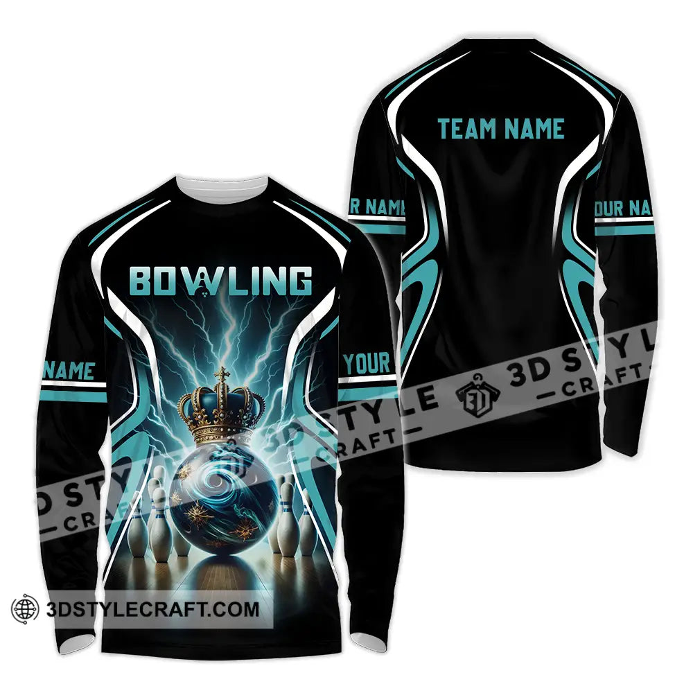 Unisex Shirt - Custom Text Shirt Bowling Shirt Long Sleeve Shirt / S T-shirt