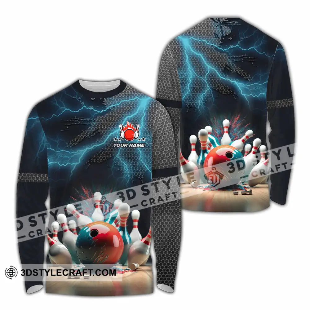 Unisex Shirt - Custom Text Shirt Bowling Shirt Long Sleeve Shirt / S T-shirt