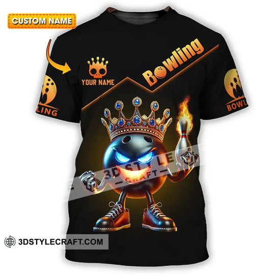 Unisex Shirt - Custom Text Shirt Bowling The Crown style option 1