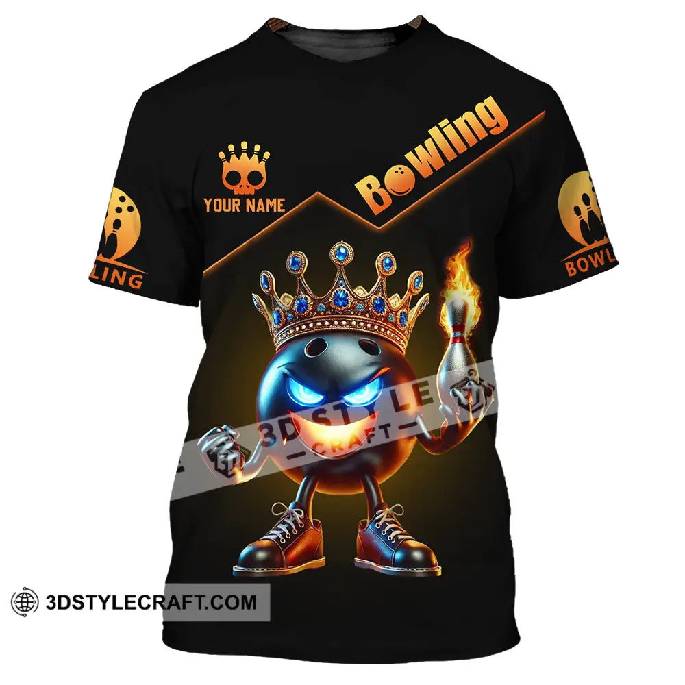 Unisex Shirt - Custom Text Bowling The Crown T-Shirt / S T-Shirt