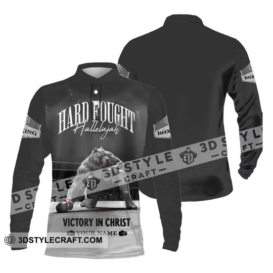 Unisex Shirt - Custom Text Shirt Boxing, Hard Fought Hallelujah style option 3
