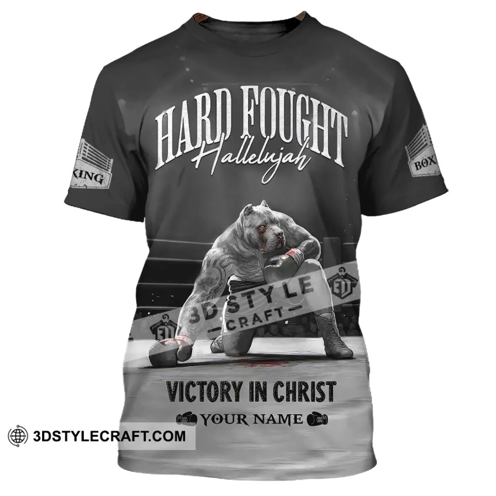Unisex Shirt - Custom Text Boxing Hard Fought Hallelujah T-Shirt / S T-Shirt