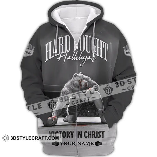 Unisex Shirt - Custom Text Shirt Boxing, Hard Fought Hallelujah style option 2