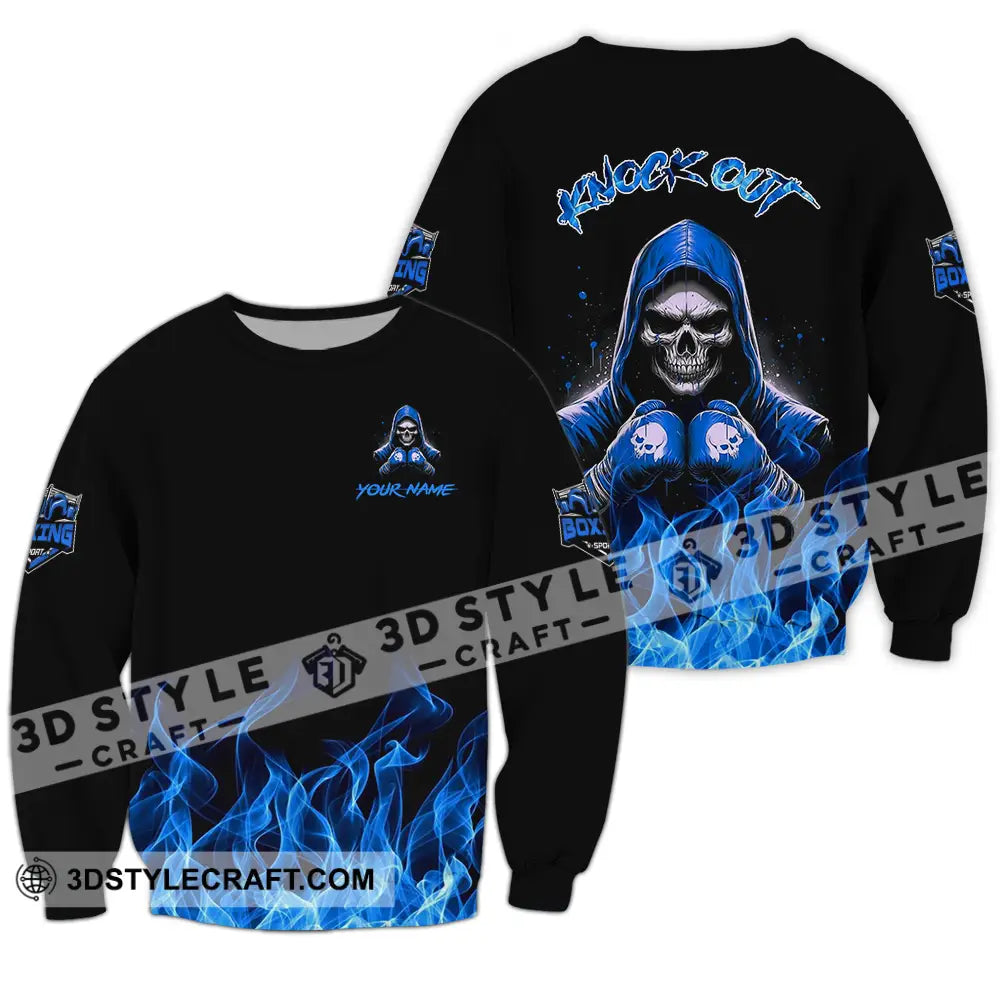 Unisex Shirt - Custom Text Shirt Boxing Knock Out Shirt Long Sleeve / S T-shirt