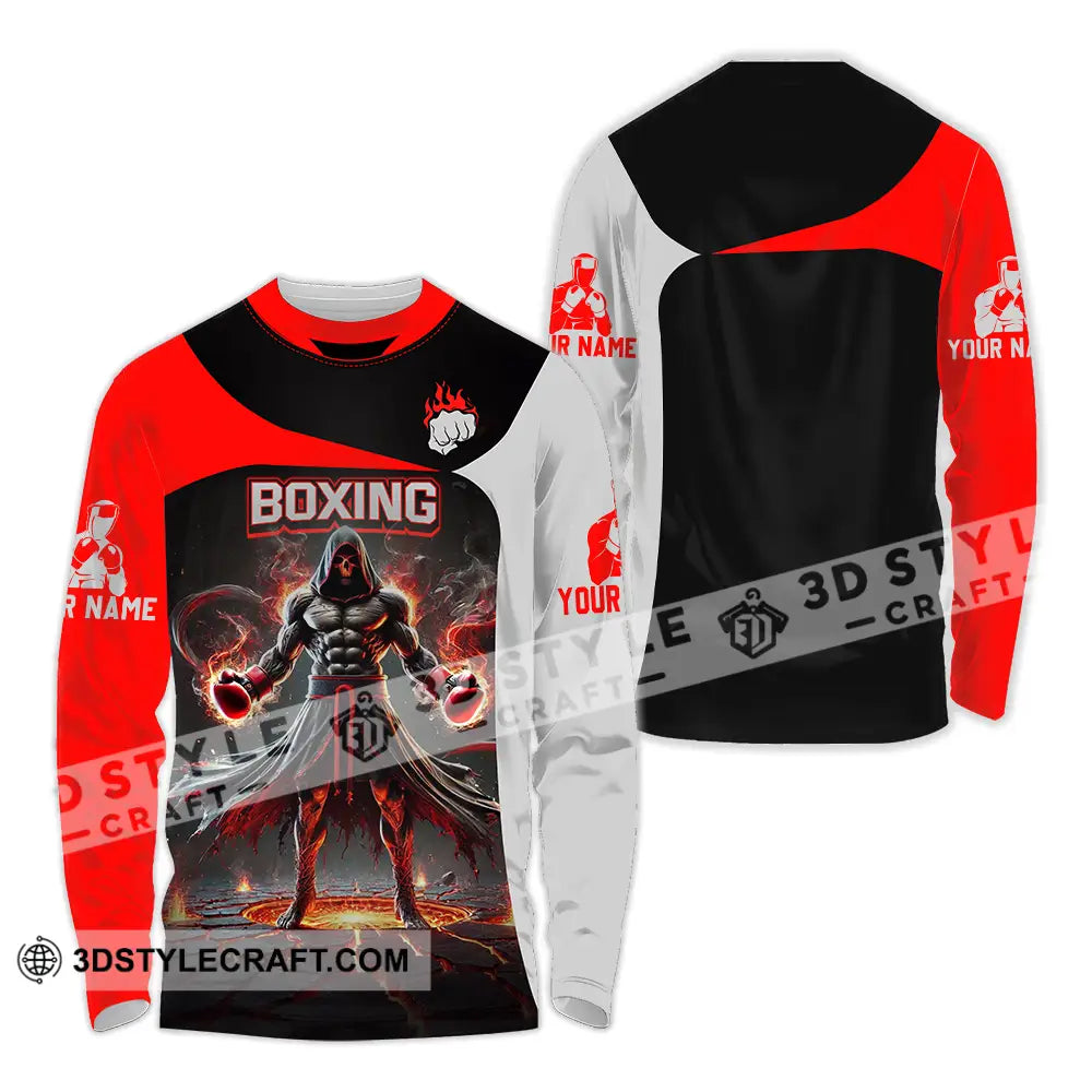 Unisex Shirt - Custom Text Boxing Long Sleeve / S T-Shirt