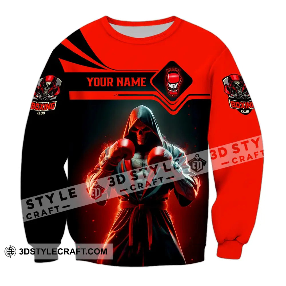 Unisex Shirt - Custom Text Boxing Man Long Sleeve / S T-Shirt