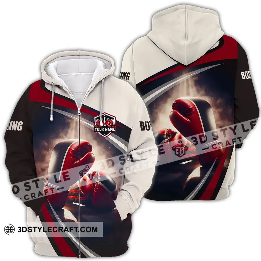 Unisex Shirt - Custom Text Boxing Zipper Hoodie / S T-Shirt