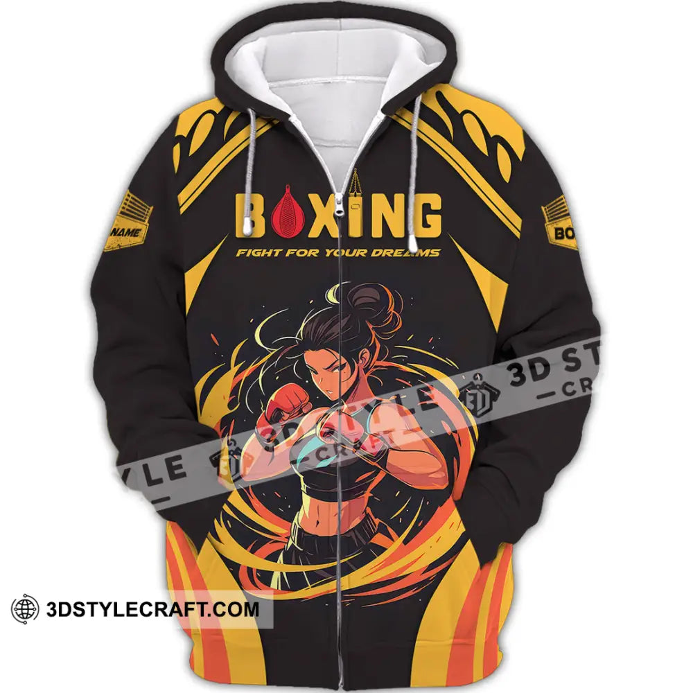 Unisex Shirt - Custom Text Boxing Zipper Hoodie / S T-Shirt