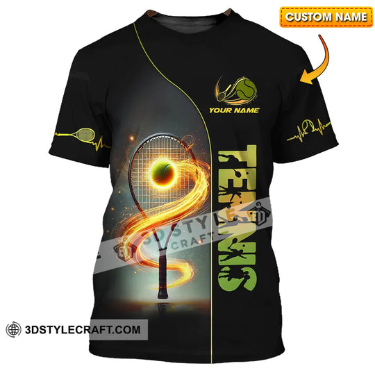 Unisex Shirt - Custom Text Shirt Burning Tennis style option 1