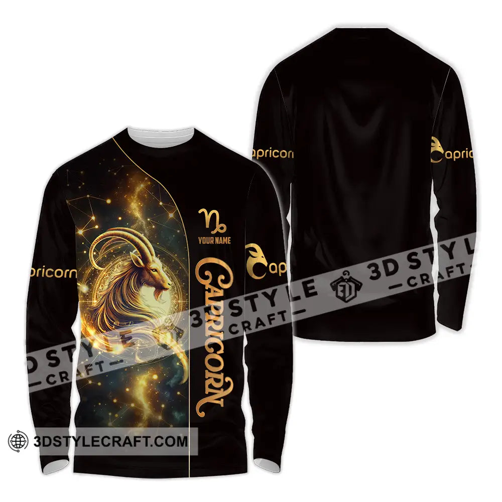 Unisex Shirt - Custom Text Capricorn Long Sleeve / S T-Shirt