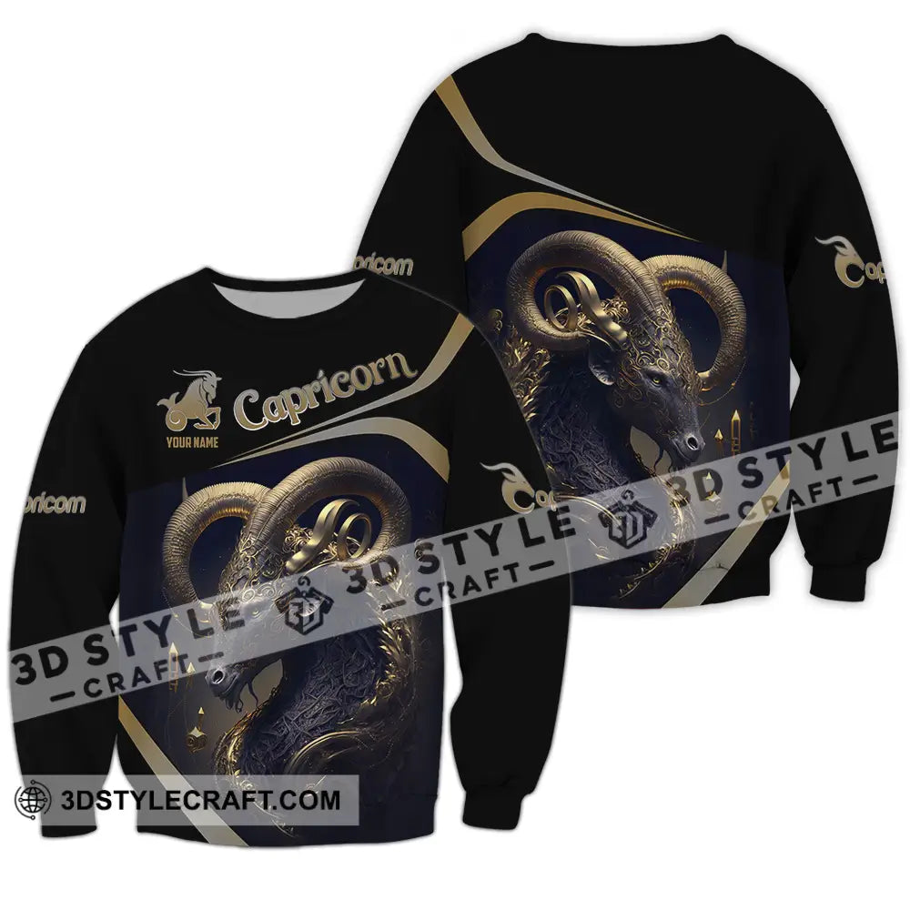 Unisex Shirt - Custom Text Capricorn Long Sleeve / S T-Shirt
