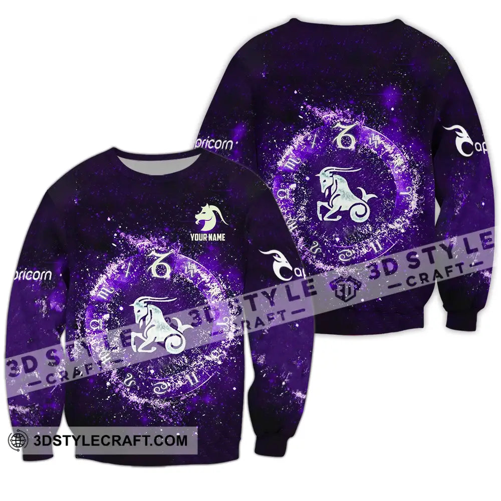 Unisex Shirt - Custom Text Capricorn Long Sleeve / S T-Shirt