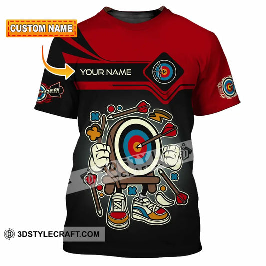 Unisex Shirt - Custom Text Cartoon Archery T-Shirt