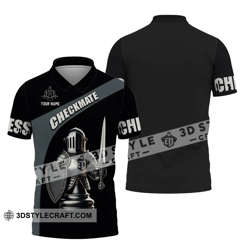 Unisex Shirt - Custom Text Checkmate Polo / S T-Shirt