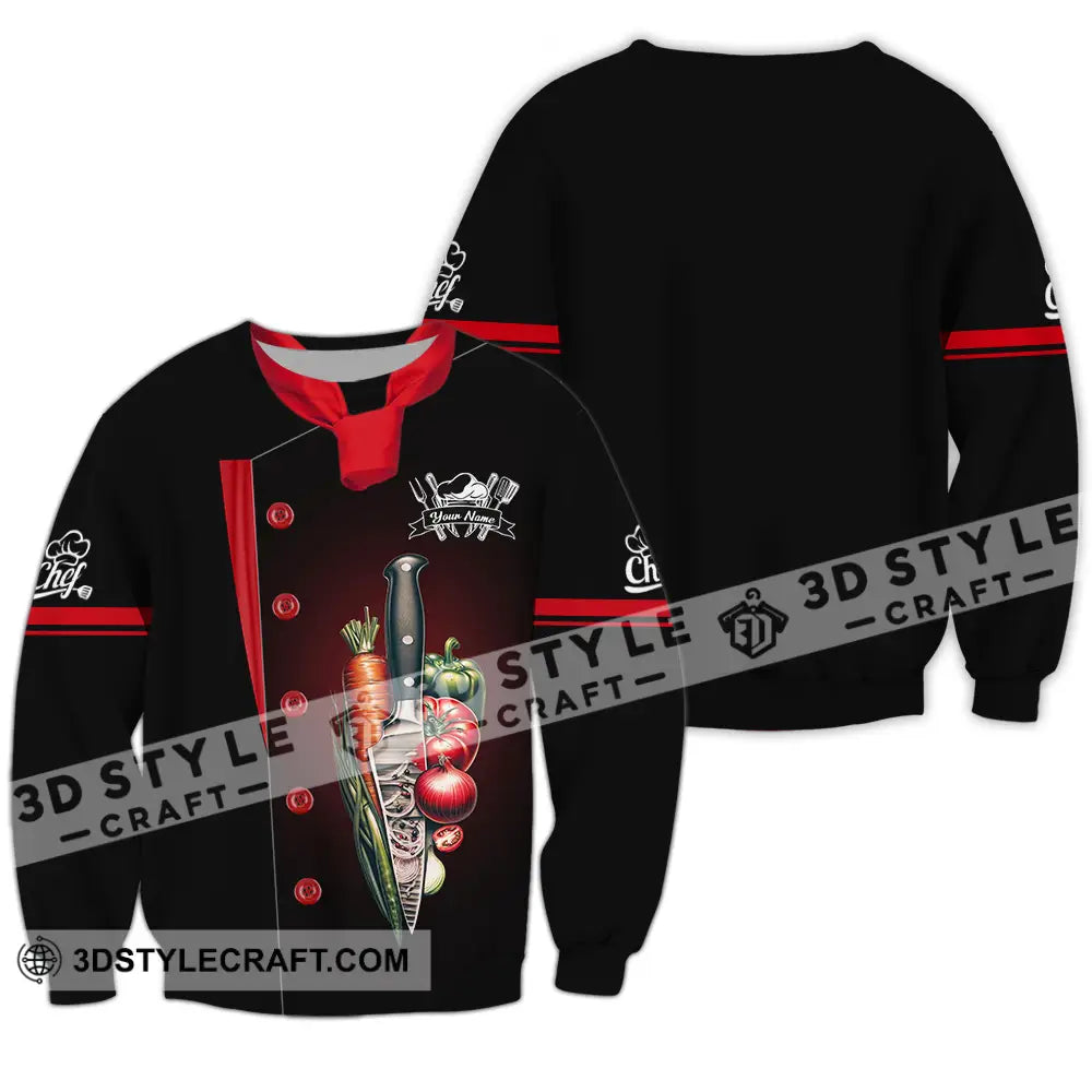 Unisex Shirt - Custom Text Chef Long Sleeve / S T-Shirt