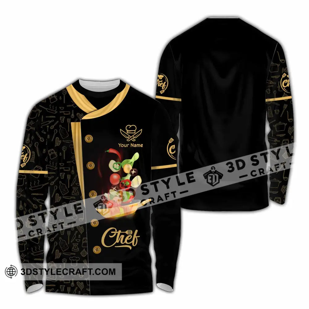 Unisex Shirt - Custom Text Shirt Chef Shirt Long Sleeve Shirt / S T-shirt