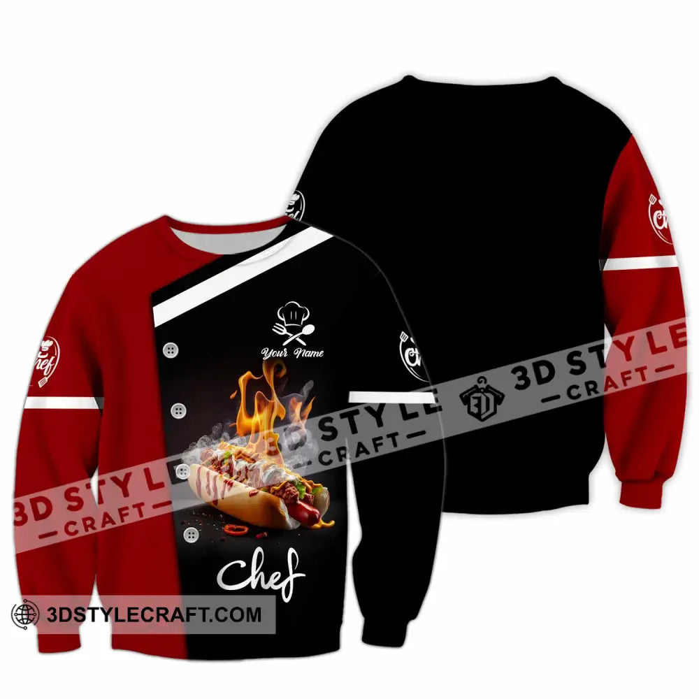 Unisex Shirt - Custom Text Shirt Chef Shirt Long Sleeve / S T-shirt