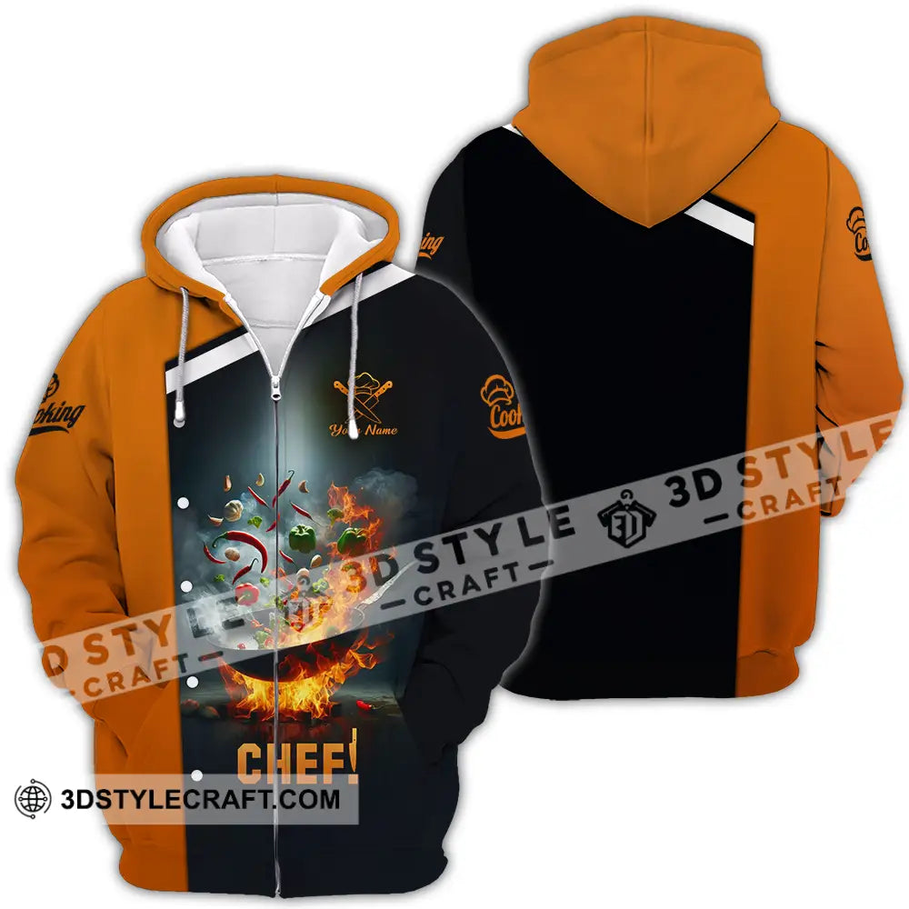 Unisex Shirt - Custom Text Chef Zipper Hoodie / S T-Shirt