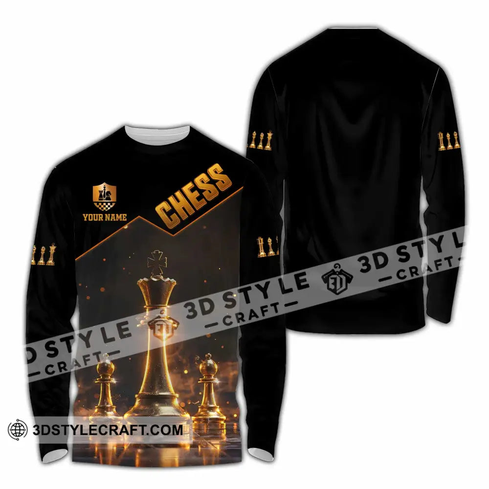 Unisex Shirt - Custom Text Chess Player Shirt Long Sleeve Shirt / S T-shirt