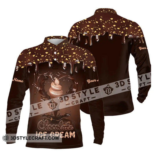 Unisex Shirt - Custom Text Shirt Chocolate Ice Cream style option 3