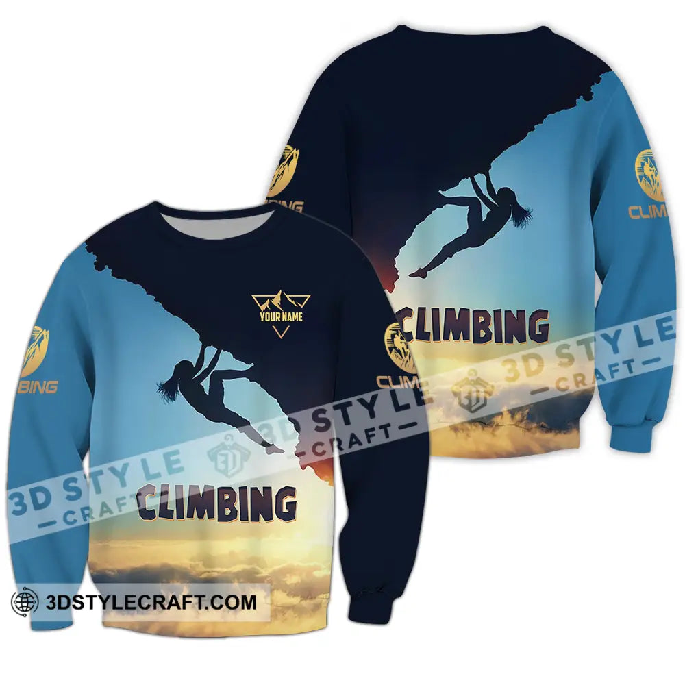 Unisex Shirt - Custom Text Climbing Long Sleeve / S T-Shirt