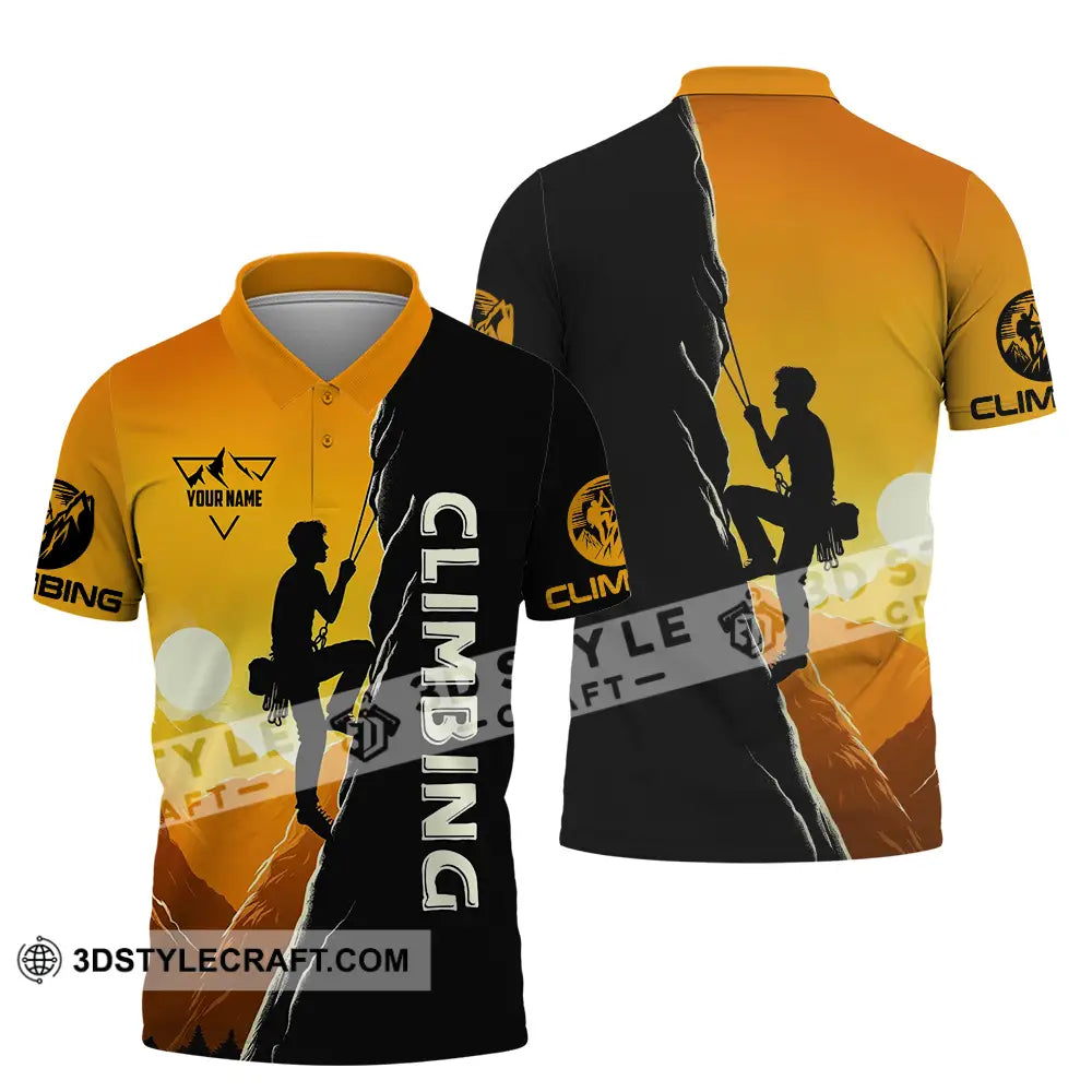 Unisex Shirt - Custom Text Climbing Polo / S T-Shirt