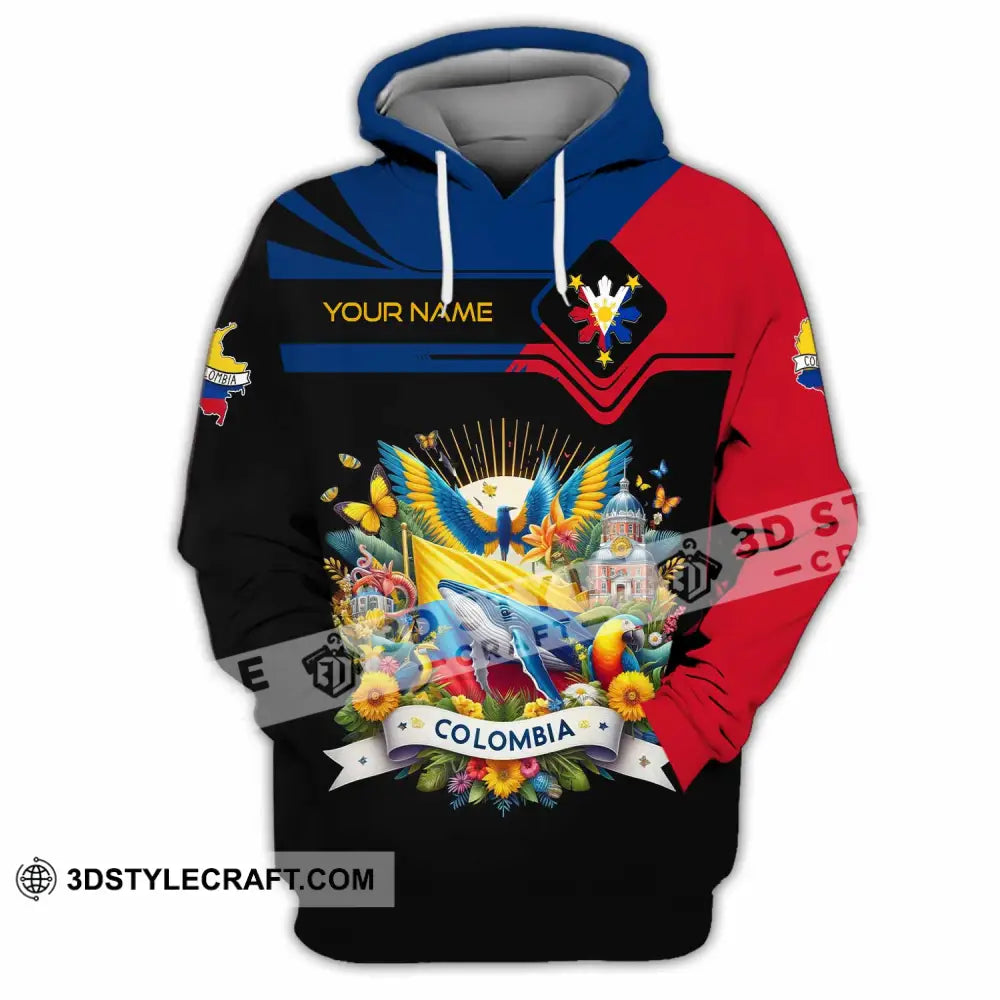 Unisex Shirt - Custom Text Colombia Hoodie / S T-Shirt