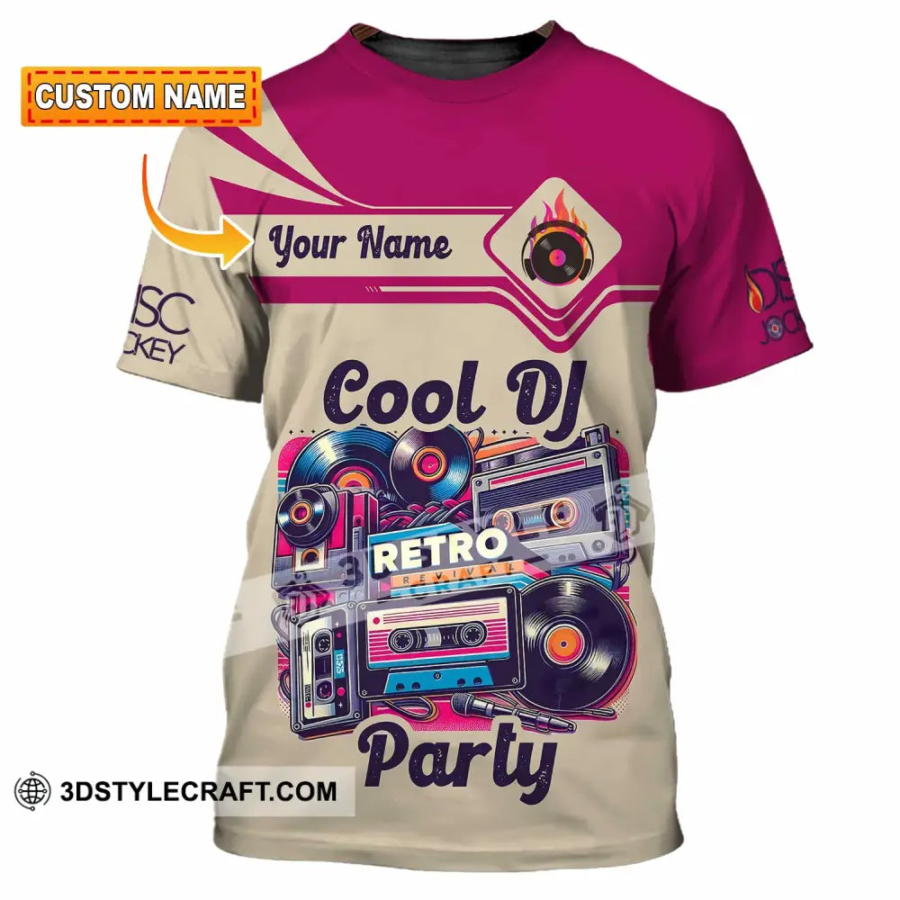 Unisex Shirt - Custom Text Shirt Cool DJ Retro Party Shirt T-shirt