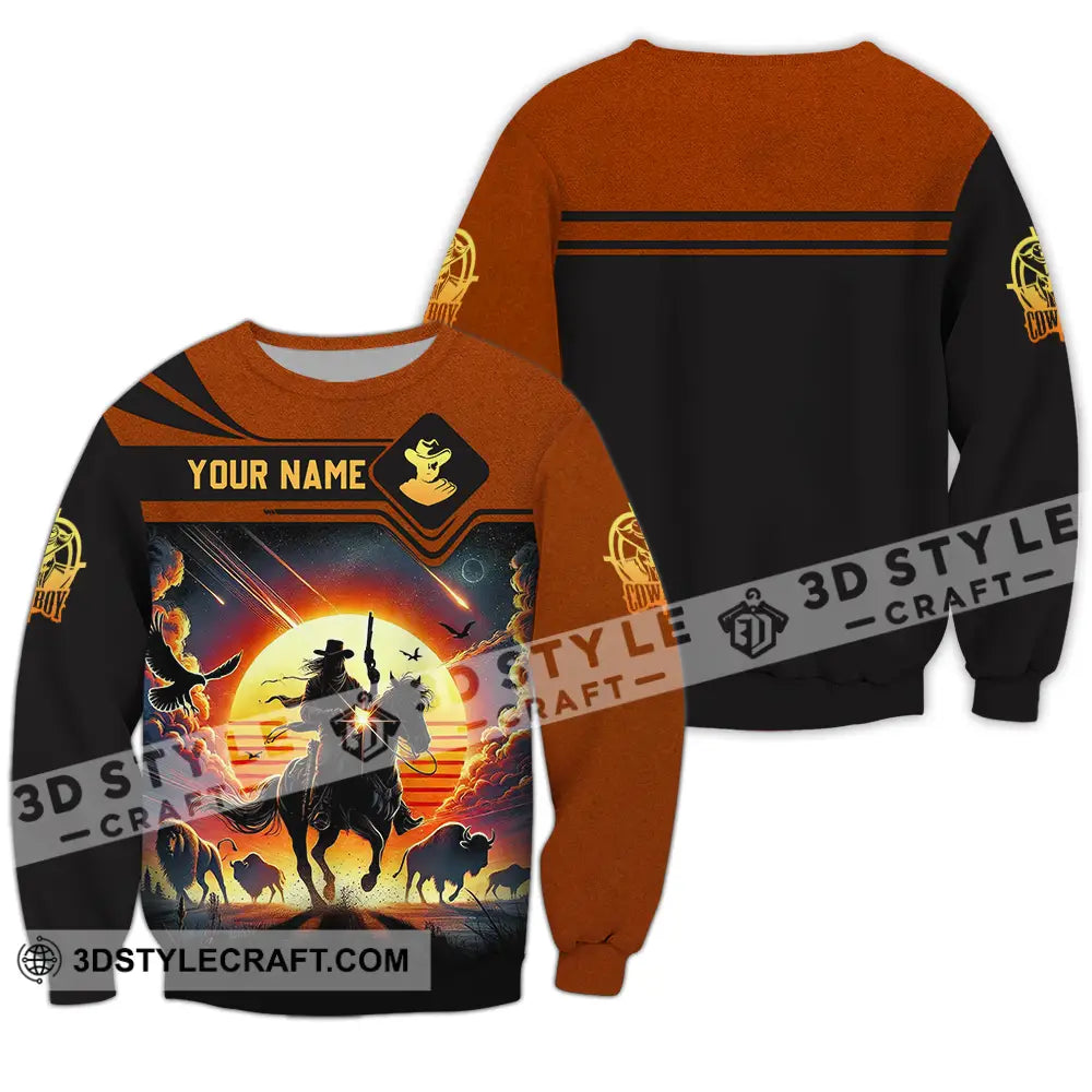 Unisex Shirt - Custom Text Cowboy Shirt Long Sleeve / S T-shirt